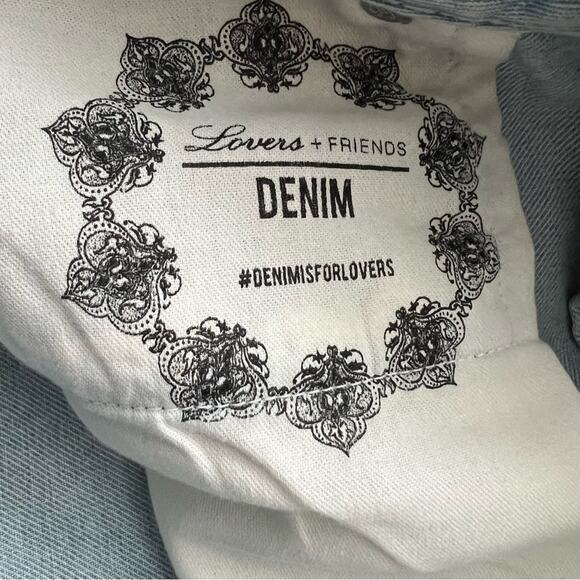 Lovers And Friends Denim Light Wash Distressed Skirt Size 28 - Picture 9 of 10